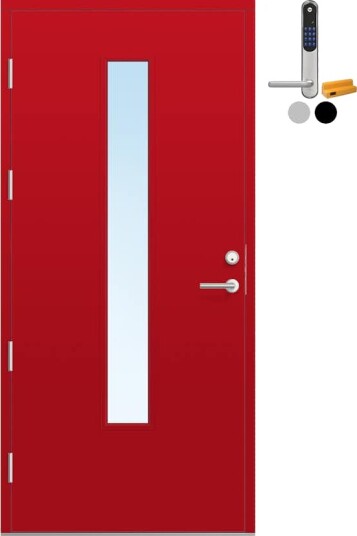 Ytterdør Bygg1 Fjell 15 Klarglass med Yale Doorman Classic Home