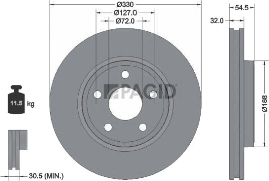 PAGID 55748NC Bremseskive PAGID 55748NC Bremseskive