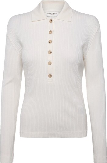 Marc O"Polo Jersey Poloshirts Longsleeve   WHITE COTTON   S