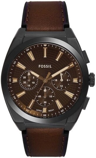 Fossil Herreklokke FS6108 Everett Brun/Lær Ø44 mm