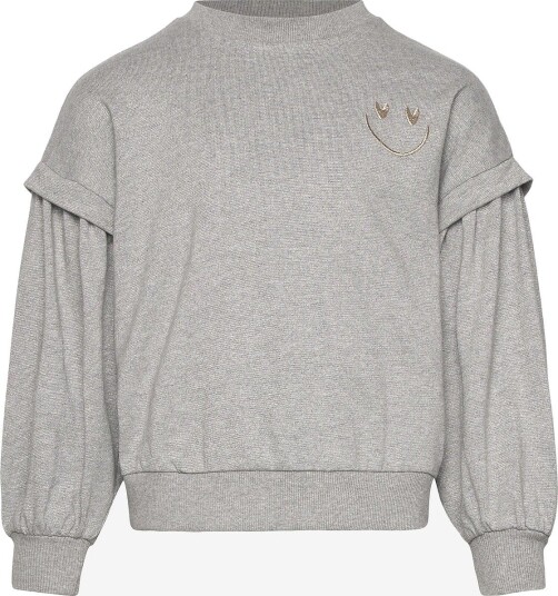 The New Tnrenata Glitter Sweatshirt - LIGHT GREY MELANGE - 98/104