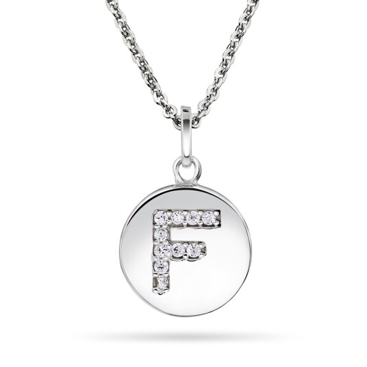 Pan Jewelry, Anheng i sølv med zirkonia bokstav F Pan Jewelry, Anheng i sølv med zirkonia bokstav F