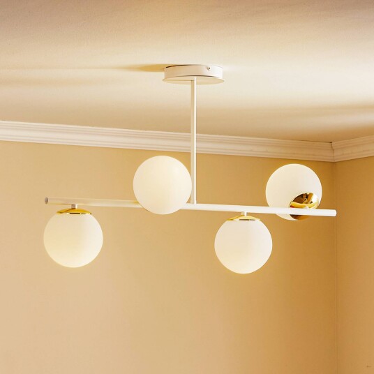EMIBIG LIGHTING Kiba taklampe hvit/gull 4 lyskilder