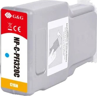TB Blekkpatron PFI-320C Cyan (300ml), erstatter Canon 2891C001
