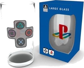 PLAYSTATION Large Glass 400ml Buttons box