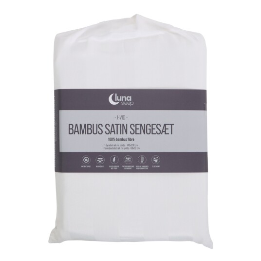 Luna Sleep Bamboo satin bedding White