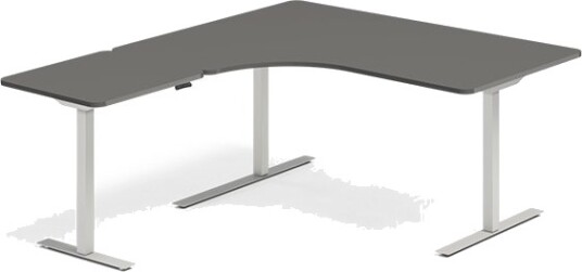 Hæve Sænkebord Dna Antracit 2000X1800 Mm Venstre 3 Ben/Alugrå