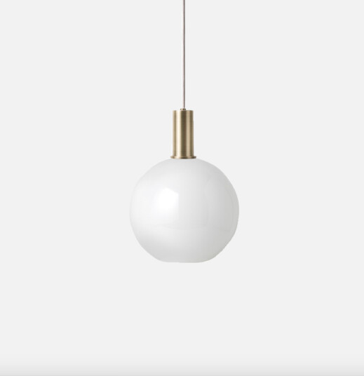 Ferm Living Taklampe Collect Opal Sphere-Low Socket Messing