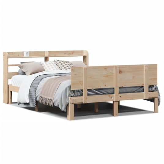 Sengeramme med hodegavl 140x200 cm heltre furu 3306827
