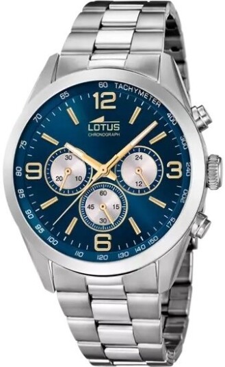 Lotus Herreklokke 18152/G Classic Blå/Stål Ø43 mm