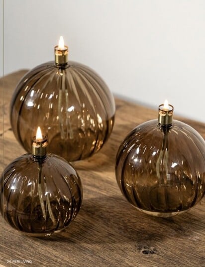 Peri Oljelampe Round elegant champagne brass – Large