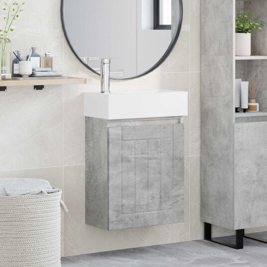 Badeværelses enhet med kran Betonggrå 45,5 x 25,5 x 84 cm Badeværelses enhet med kran Betonggrå 45,5 x 25,5 x 84 cm