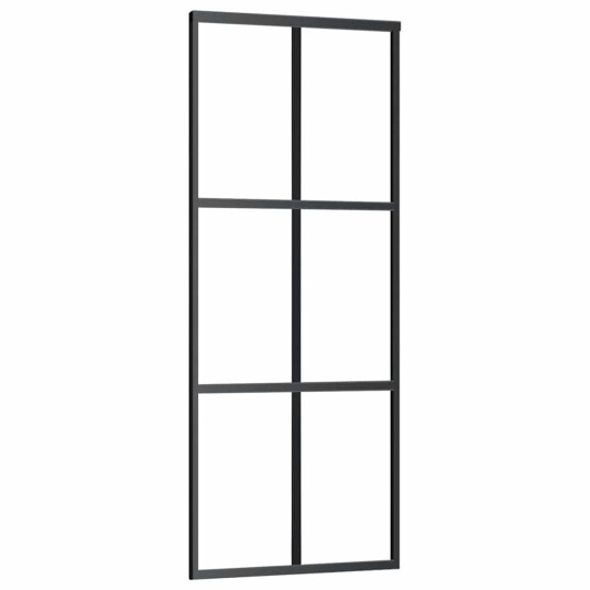 vidaXL Skyvedør med monteringssett svart 90x205 cm ESG-glass