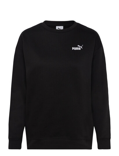 PUMA Ess Small No. 1 Logo Relaxed Crew Fl - Black - S PUMA Ess Small No. 1 Logo Relaxed Crew Fl - Black - S
