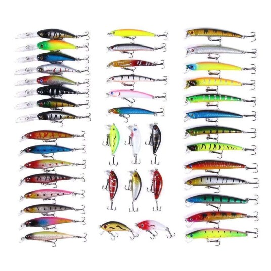 43-paks fiskeslukwobbler, Minnow blandet 43-paks fiskeslukwobbler, Minnow blandet