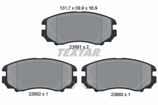 Bremseklosser TEXTAR 2389101 Bremseklosser TEXTAR 2389101