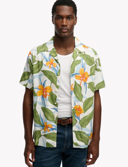 Superdry Hawaiian Print S/S Shirt White L Superdry Hawaiian Print S/S Shirt White L