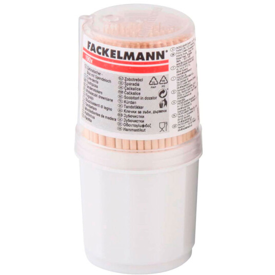 Tannpirkere Wood Fackelmann 190 stk. Dispenser HVIT Tannpirkere Wood Fackelmann 190 stk. Dispenser HVIT
