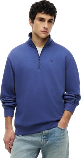 Tommy Jeans Tjm Reg Fleece 1/4Zip Mock Neck Blue L Tommy Jeans Tjm Reg Fleece 1/4Zip Mock Neck Blue L