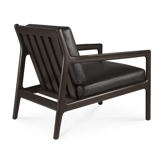 Ethnicraft Ethnicraft Jack Lenestol Black Leather Ethnicraft Ethnicraft Jack Lenestol Black Leather