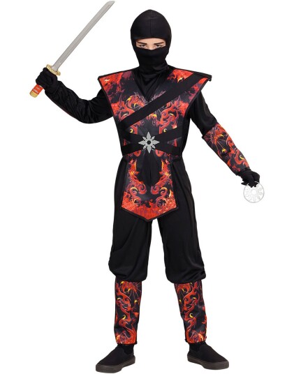 Flammedrage Ninjakriger Barnekostyme Strl 5 7 ÅR