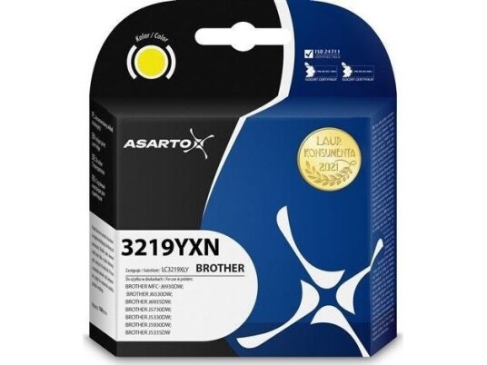 Tusz Asarto Tusz Asarto Do Brother 3219Yxn | Lc3219xly | 1500 Str. | Yellow