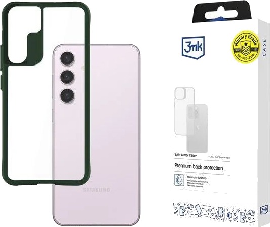 3mk Satin Armor Case+ Green for Samsung Galaxy S24 Transparent
