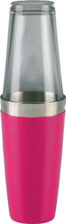 Bostonshaker i rosa med shakerglass