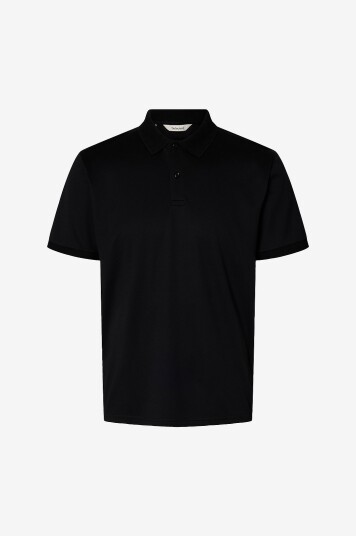 Selected HOMME - Pologenser slhFave Button SS Polo - Svart
