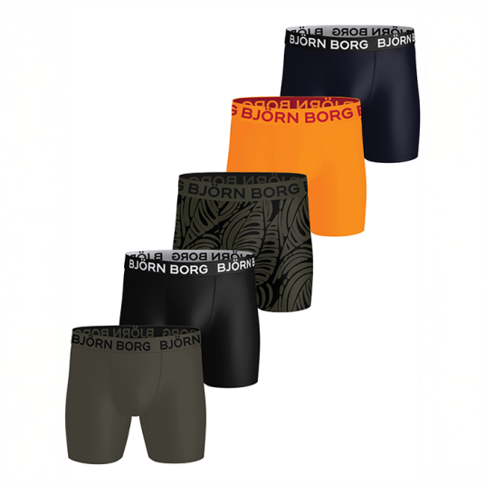 Björn Borg Sports Microfiber Boxer 5‑pakning Multipack Multicolored M