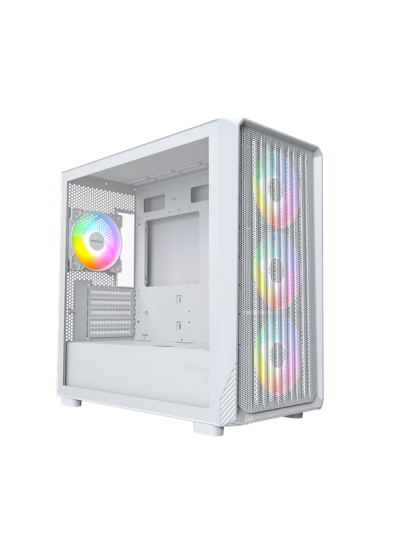 Montech X5M mATX Minitower Kabinett Hvit med USB Type-C
