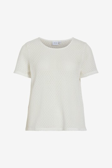 Vila - Topp viMine O-neck S/S Top - Hvit