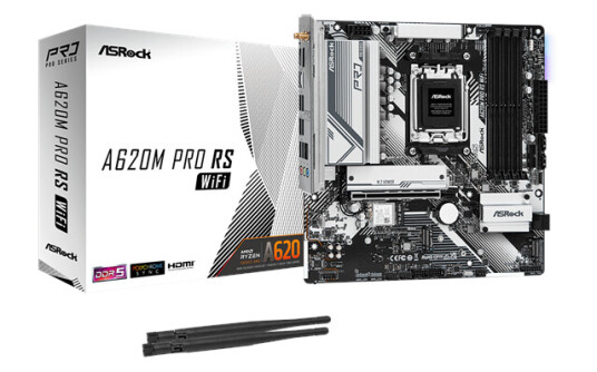 ASRock A620M PRO RS WIFI - AMD A620 - AMD AM5 socket - DDR5 RAM - Micro-ATX ASRock A620M PRO RS WIFI - AMD A620 - AMD AM5 socket - DDR5 RAM - Micro-ATX