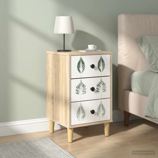vidaXL Nattbordskap HANAU 2 stk. Sonoma eik 36 x 33 x 60 cm