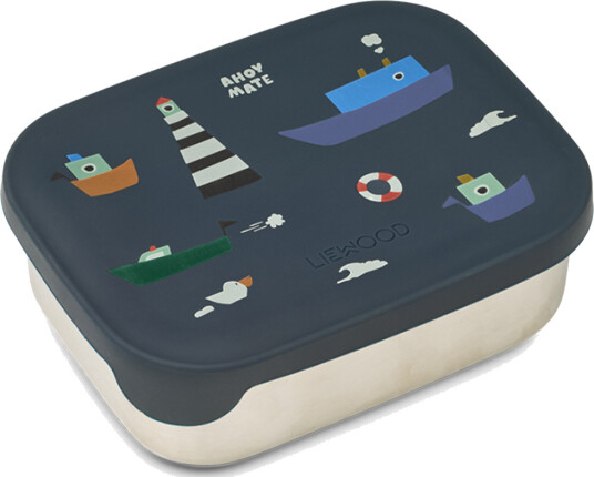 Liewood Arthur Printed Lunchbox   Navy   ONE SIZE