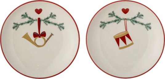 Bloomingville Yule tallerken Ø16 cm 2 pk Hvit