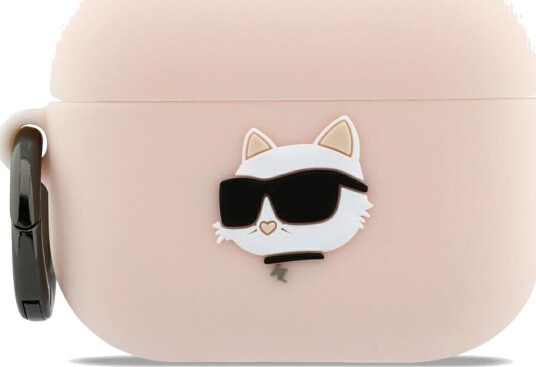 Karl Lagerfeld Choupette Head 3D etui i silikon AirPods Pro 3 Rosa