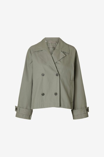 Selected FEMME Jakke slfCilo Short Trenchcoat Grå Selected FEMME Jakke slfCilo Short Trenchcoat Grå