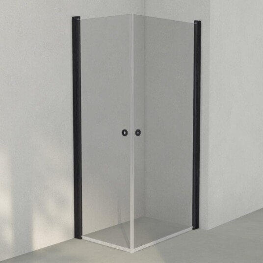 INR Iconic Nordic Rooms Dusjhjørne Linc Angel Original, Grått Glass Svart Matt / 70x100cm