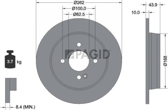 PAGID 55422NC Bremseskive PAGID 55422NC Bremseskive