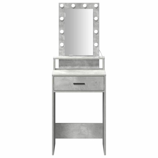 Sminkebord med LED lamper Betonggrå 50x41x140 cm Sminkebord med LED lamper Betonggrå 50x41x140 cm