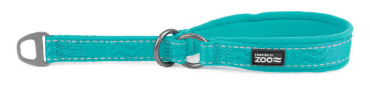 Rufus hundehalsbånd halv jern 20 mm 35-45 cm Turkis