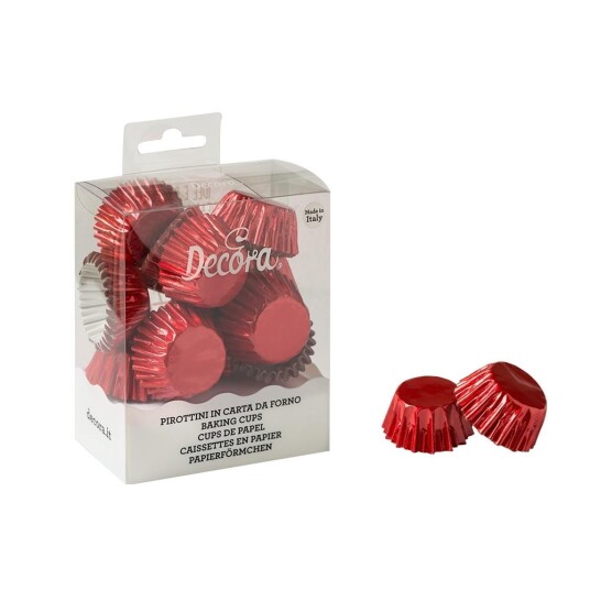 Decora Muffinsformer Mini Metallisk Rød Pk/180 