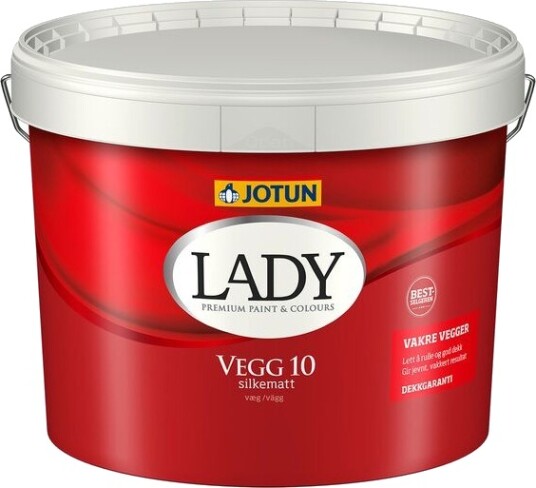 Jotun Interiørmaling Lady Vegg 10 Hvit 9l Jotun Interiørmaling Lady Vegg 10 Hvit 9l