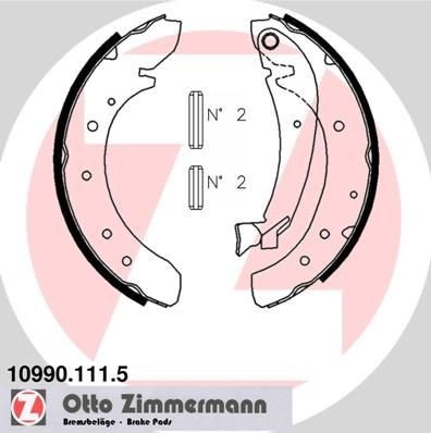 Bremsesko sett ZIMMERMANN 10990.111.5 Bremsesko sett ZIMMERMANN 10990.111.5