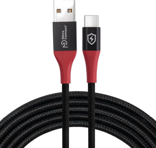 MicroConnect USB-A til USB-C 1.5m Ladekabel med Datablokker - Svart