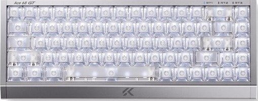 MCHOSE Ace 68 GT Royal Steed Magnetic Switch Hall Effect Gamingtastatur Uten Numpad Engelsk USA Aero Silver HW-Ace68GT-12