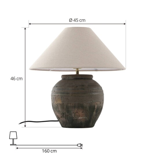 Lucande bordlampe Thalorin høyde 46 cm keramikk