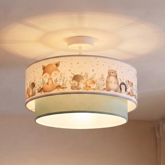 Taklampe Duolla Boho Grønn Barnerom Stoff / Tekstil 27 Grønn