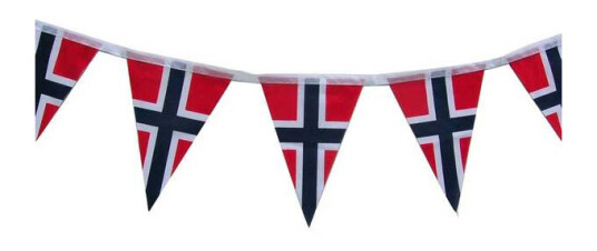Norske Flagg Girlander På 5 Meter Norske Flagg Girlander På 5 Meter